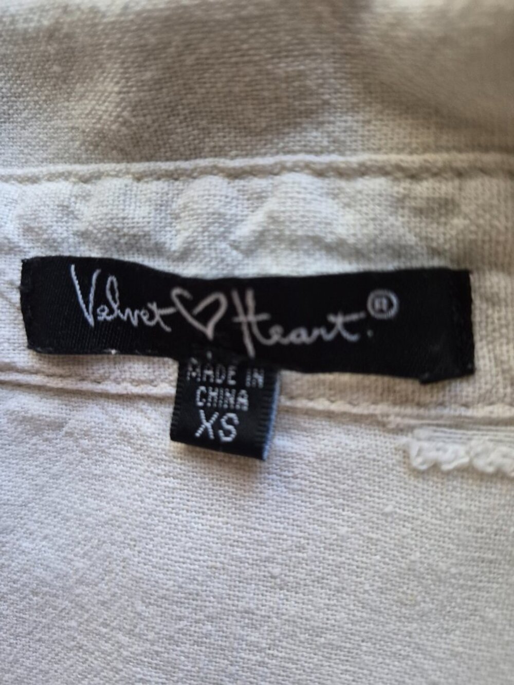 Velvet Heart Off White Long Sleeved Button tabs Linen Shirtdress Size XS - Picture 9 of 16